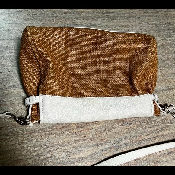 Kate Spade ♠️ white leather and burlap shoulder bag - Picture 7 of 16